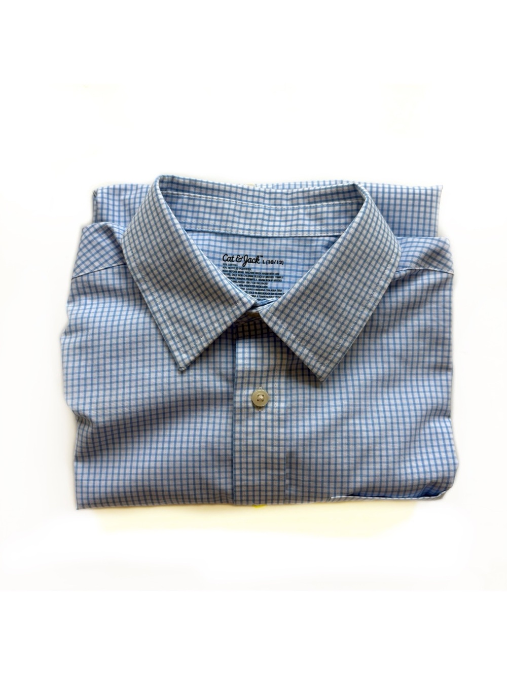 Blue & White Checked Dress Shirt